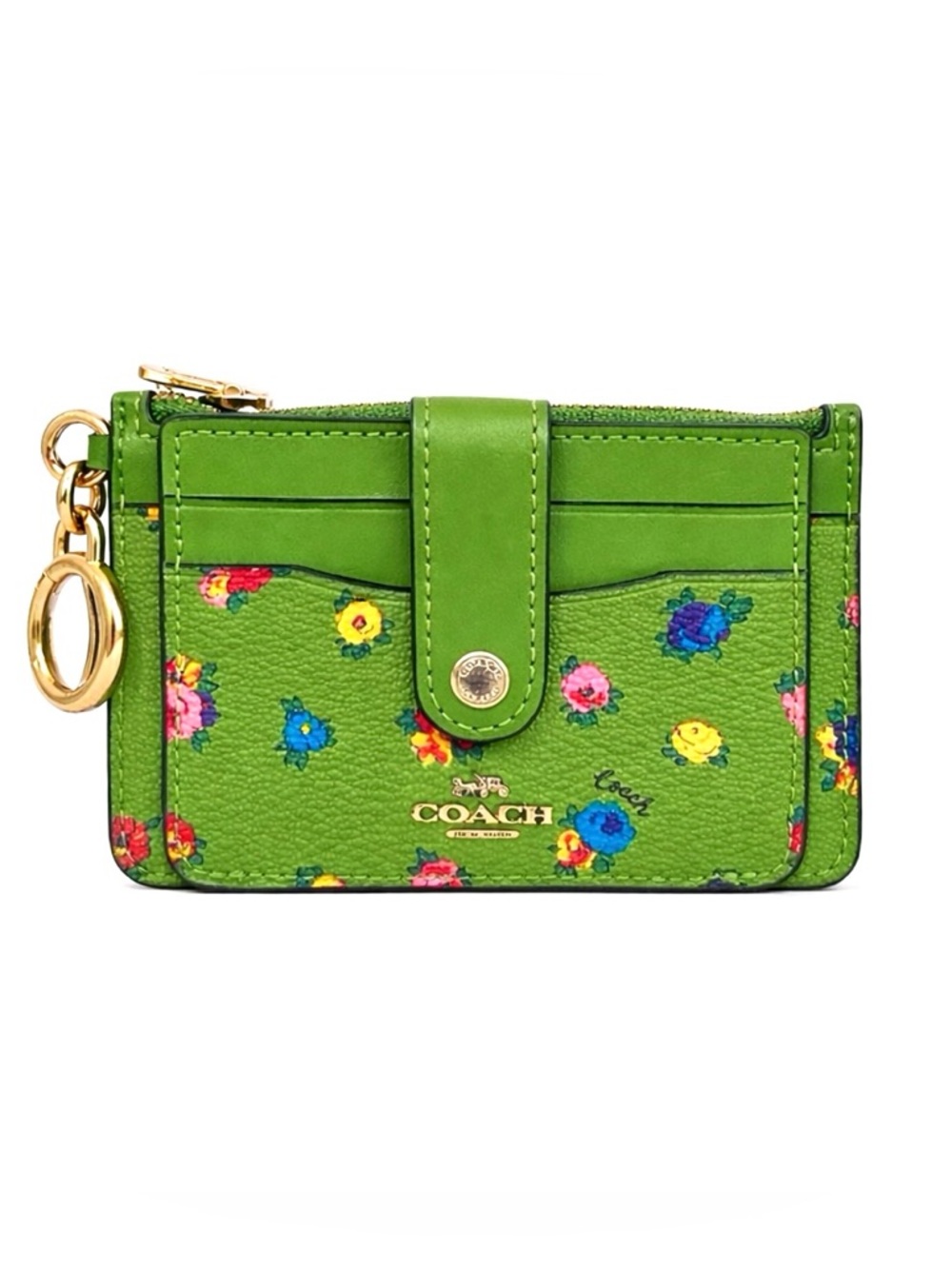 COACH Attachment Card Case in Mini Vintage Rose Print C9933)